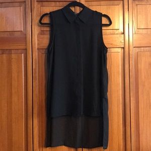 Sleeveless Mesh Buttonup Polo